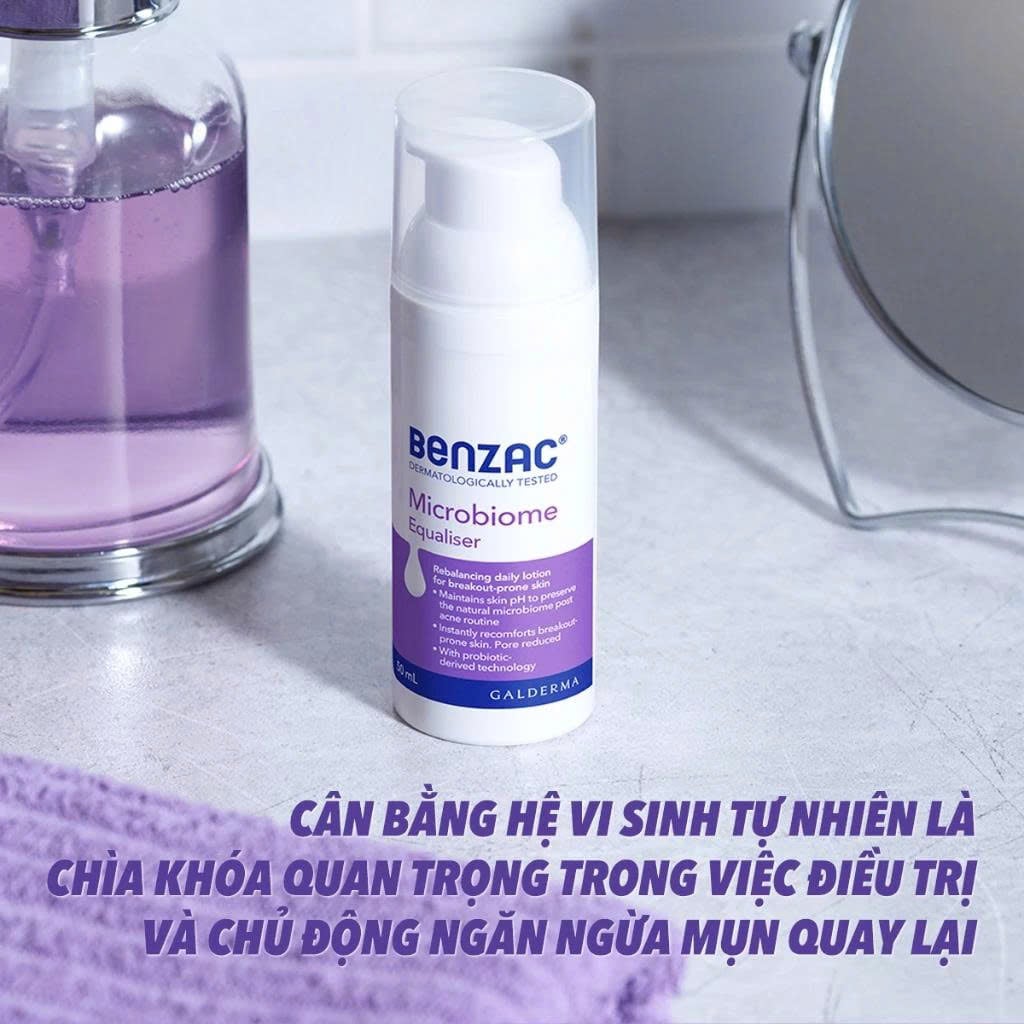 Sữa dưỡng ẩm giúp cân bằng hệ vi sinh cho da dầu mụn BENZAC Microbiome Equalizer 50ml