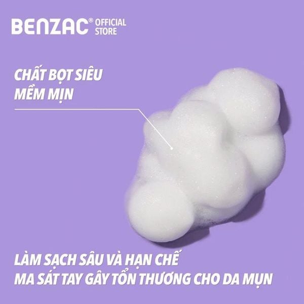 Bọt rửa mặt giúp làm sạch sâu cho da dầu mụn BENZAC Purifying Cleanser 130ml