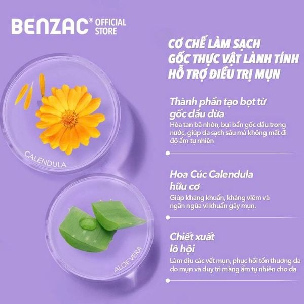 Bọt rửa mặt giúp làm sạch sâu cho da dầu mụn BENZAC Purifying Cleanser 130ml