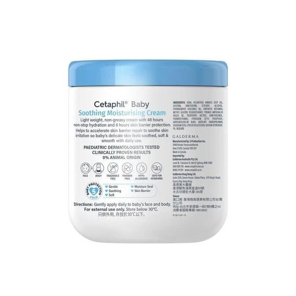 Kem Dưỡng Ẩm Và Làm Dịu Da Cho Bé Cetaphil Baby Soothing Moisturising Cream