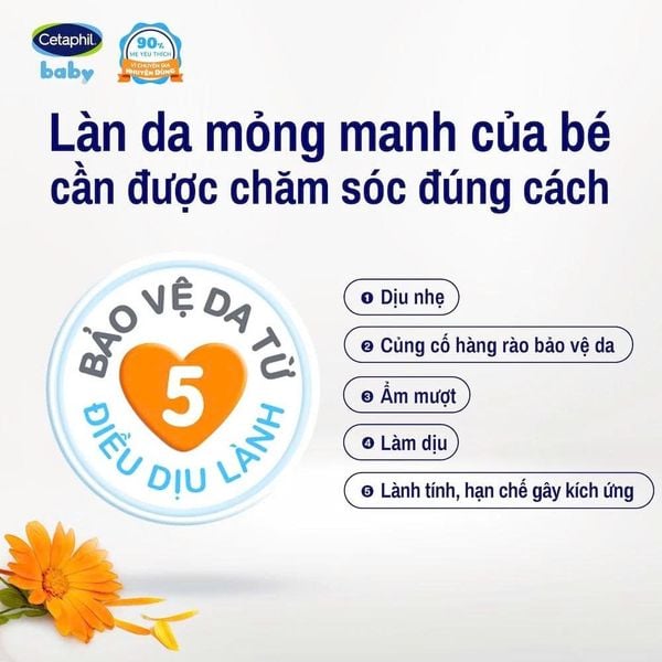 Dầu massage dưỡng ẩm làm dịu da bé với hoa cúc Calendula Hữu Cơ Cetaphil Baby Moisturising Baby Oil 200ml