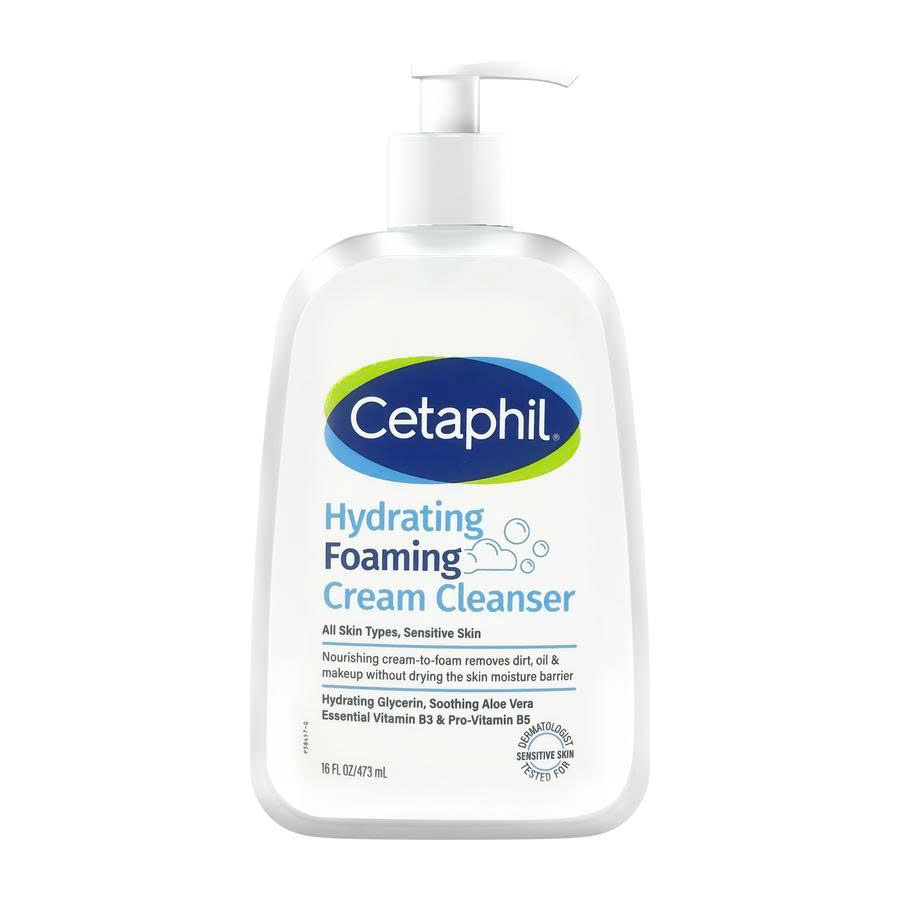 Sữa rửa mặt tạo bọt mịn dịu lành cho da nhạy cảm Cetaphil Hydrating Foaming Cream Cleanser