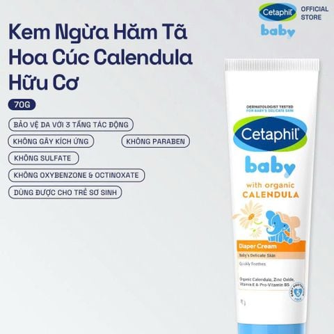 Kem chống hăm tã dịu lành CETAPHIL BABY DIAPER CREAM CALENDULA 70G