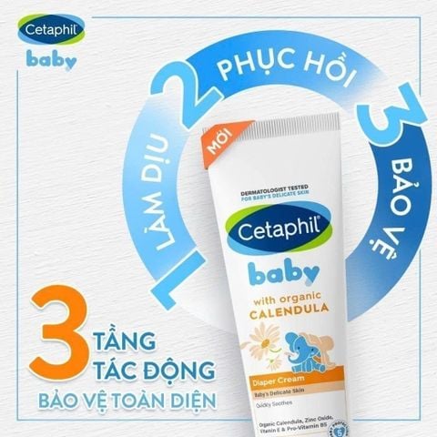 Kem chống hăm tã dịu lành CETAPHIL BABY DIAPER CREAM CALENDULA 70G