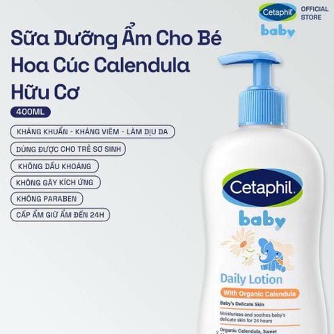 Sữa Dưỡng Da Trẻ Em Cetaphil Baby Daily Lotion With Organic Calendula 400ml