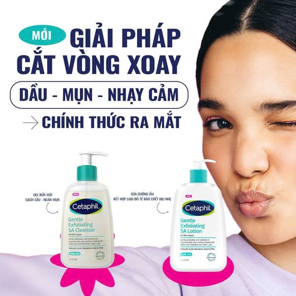 Sữa dưỡng ẩm kết hợp loại bỏ tế bào chết cho da dầu mụn & nhạy cảm Cetaphil Gentle Exfoliating SA Lotion 236ml