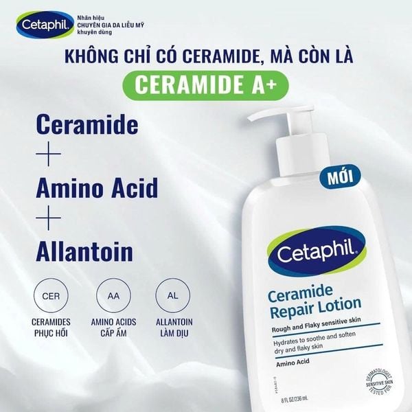 Sữa dưỡng ẩm phục hồi chuyên sâu cho da khô ráp, bong tróc, nhạy cảm Cetaphil Ceramide Repair Lotion