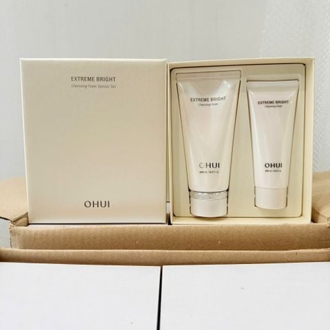 Set Sữa Rửa Mặt Dưỡng Trắng Ohui Extreme Bright Foam 160ml + 100ml