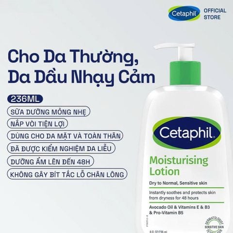 Sữa dưỡng ẩm dịu lành cho da nhạy cảm Cetaphil Moisturising Lotion 236ml