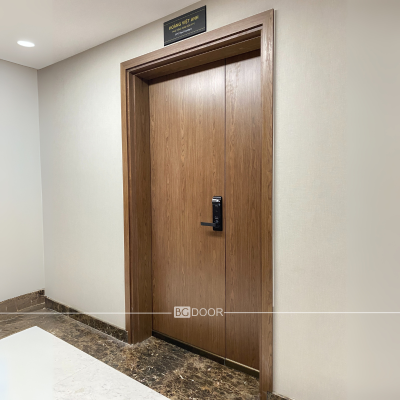 CỬA CÁCH ÂM MDF CHỐNG ẨM PHỦ VENEER SƠN PU HOÀN THIỆN