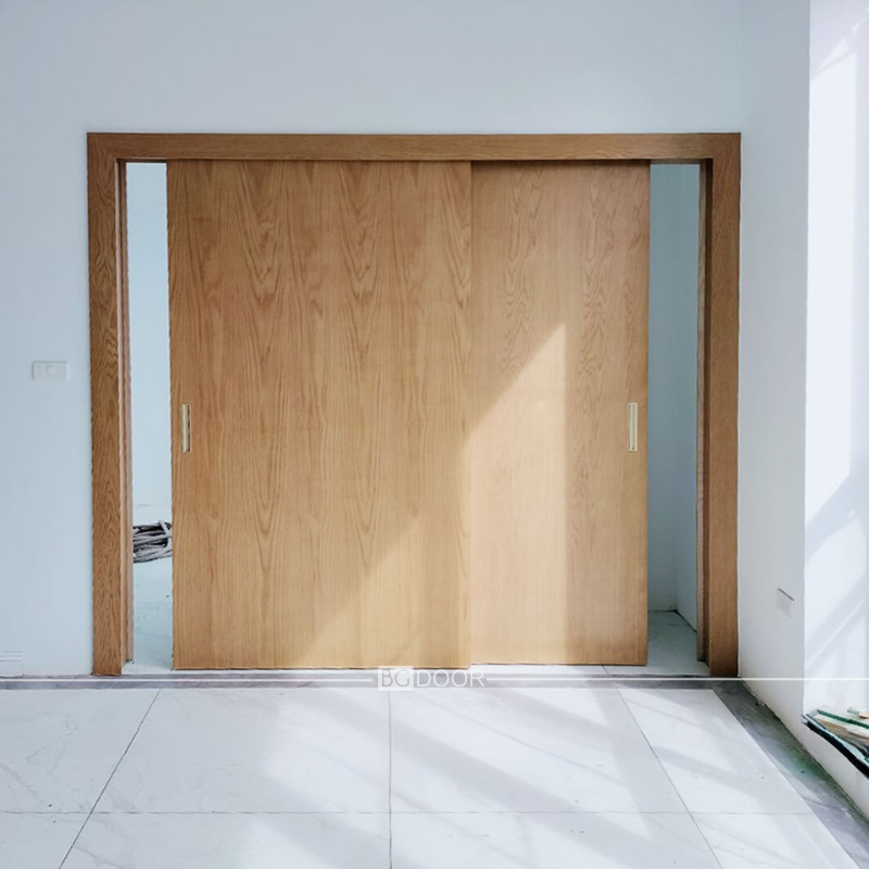 CỬA LÙA 2 CÁNH HDF VENEER