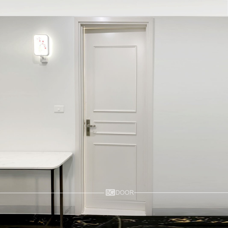 CỬA MDF SƠN BỆT 3 PANO PHÀO NỔI PHONG CÁCH TÂN CỔ ĐIỂN