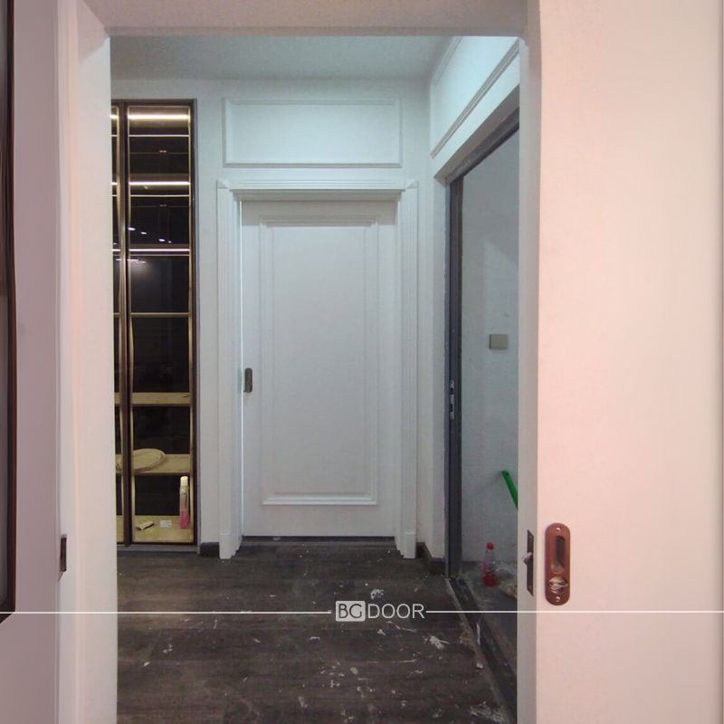 Cửa lùa MDF sơn Inchem phong cách tân cổ điển