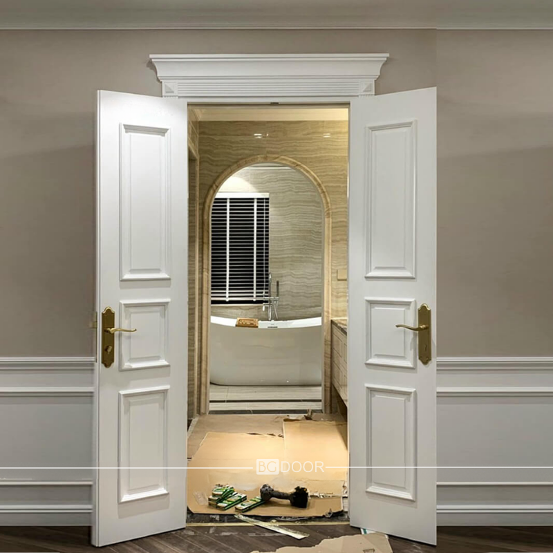 Cửa huỳnh âm phào nổi sơn bệt phong cách tân cổ điển