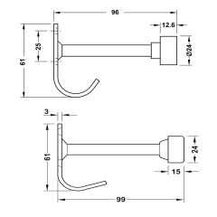 CHẶN CỬA GẮN TƯỜNG CÓ MÓC INOX HAFELE