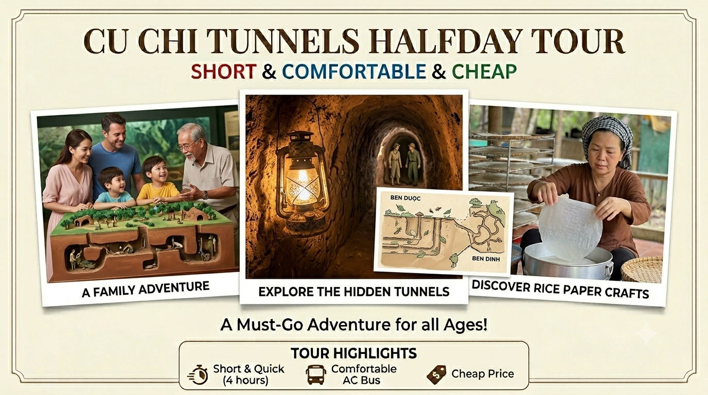  Cu Chi Tunnels Half-Day Tour (Morning or Afternoon Departure) 
