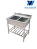  Chậu Rửa Inox Công Nghiệp 2 Hộc Kèm Giá Dưới 
