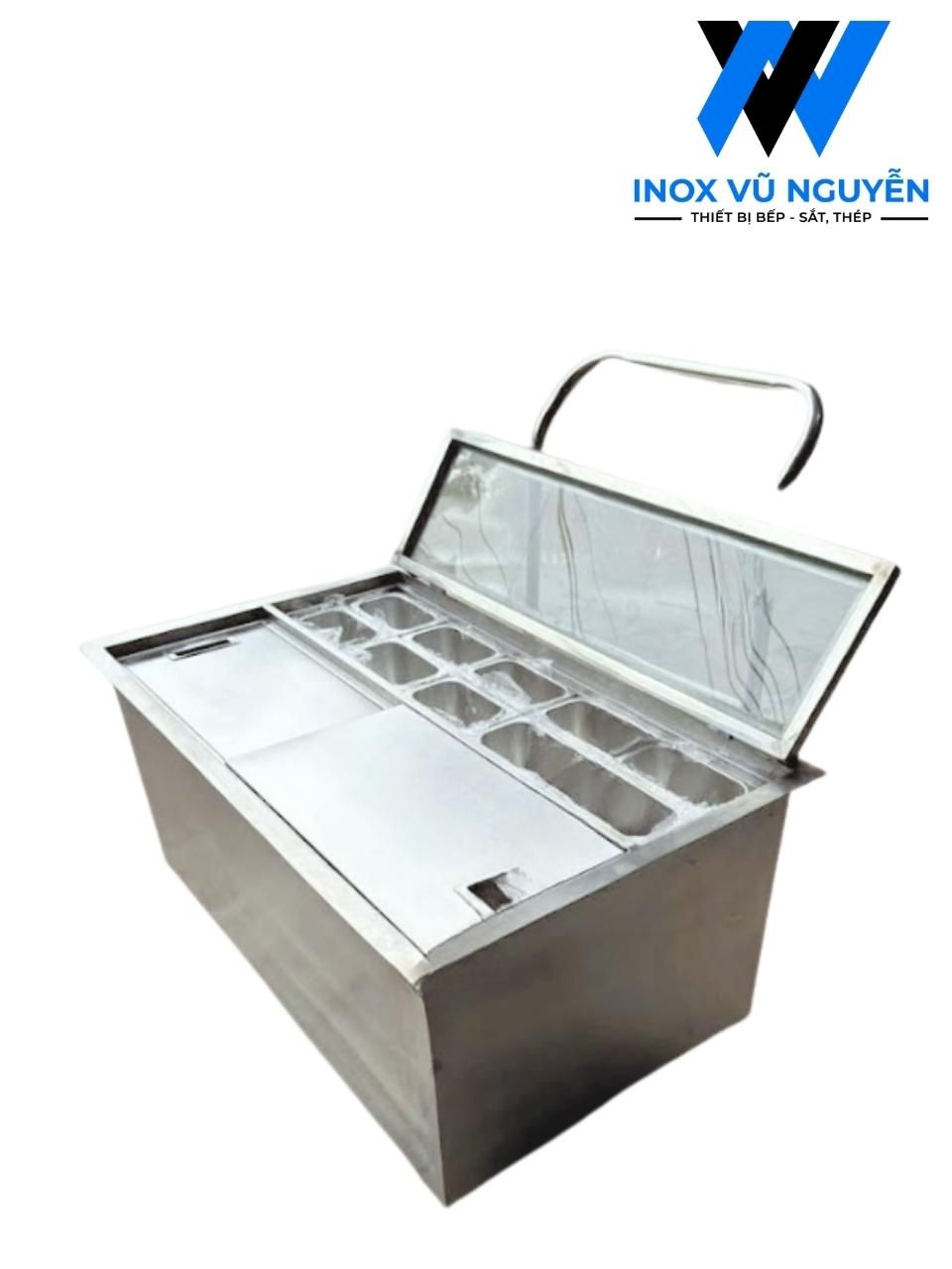  Quầy Giữ Lạnh Topping 10 Khay 1 Lít Đặt Âm 