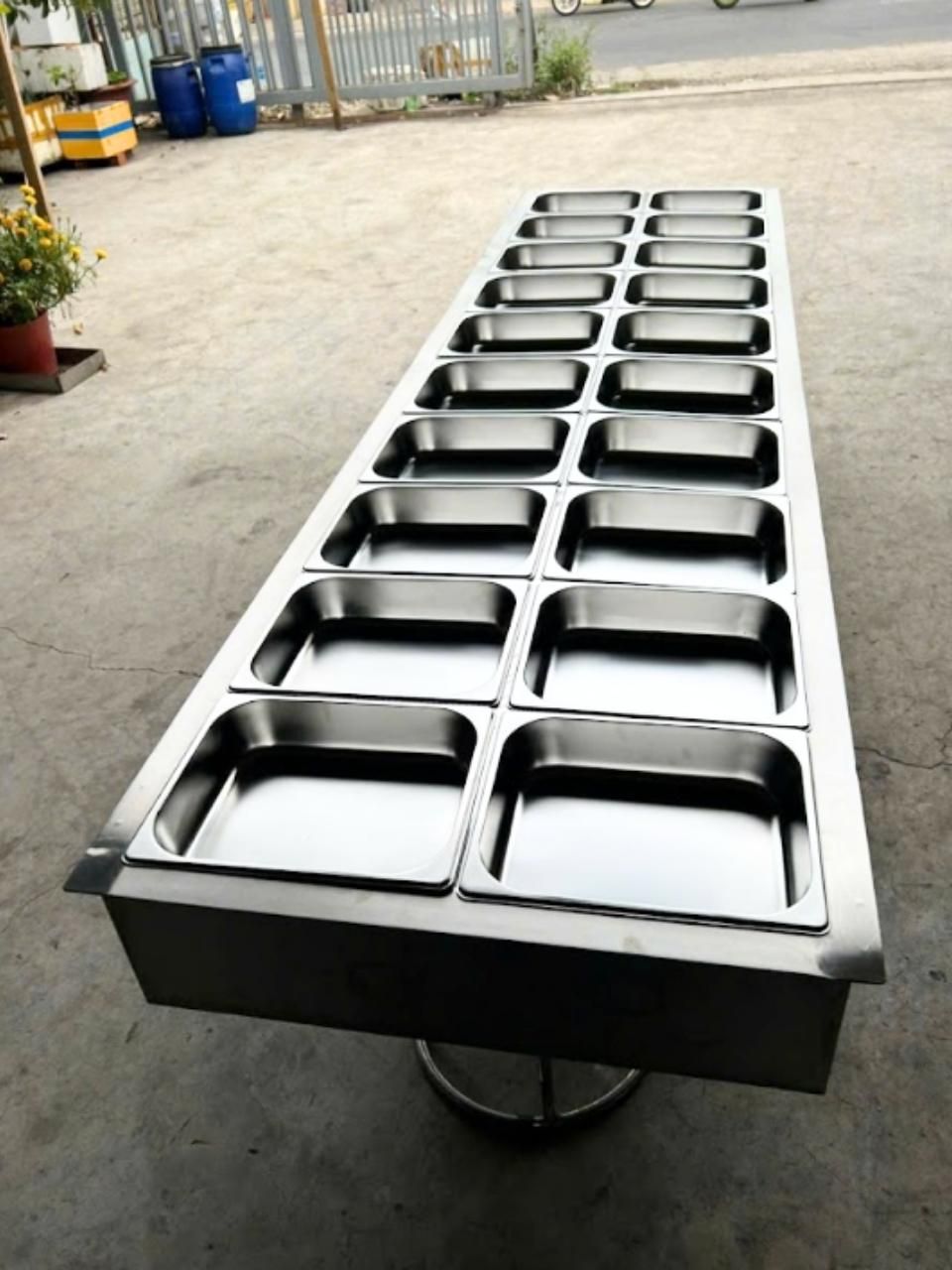  Quầy Giữ Lạnh Hải Sản 20 Khay INOX 304 