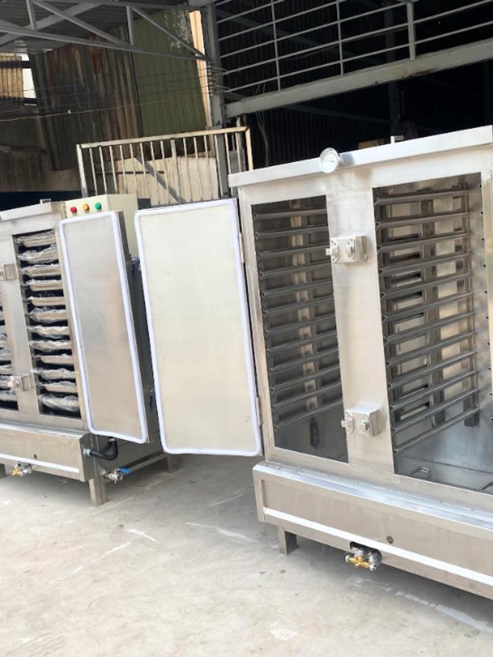  Tủ Cơm Công Nghiệp 24 Khay Dùng Điện & Gas - Inox 304 Cao Cấp, Nấu Hấp Đa Năng 