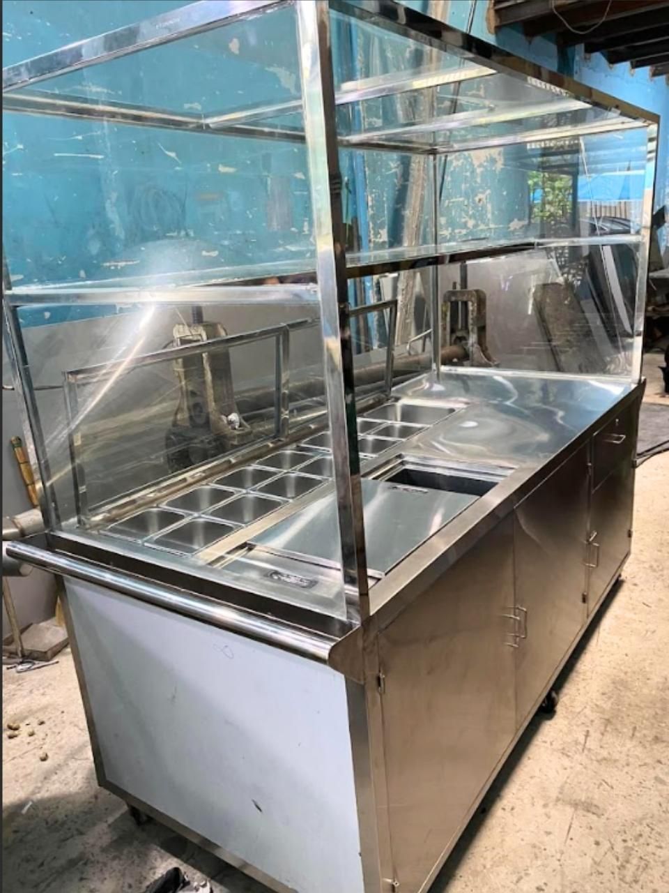  Tủ bán hàng inox kèm quầy giữ lạnh & topping giá xưởng 