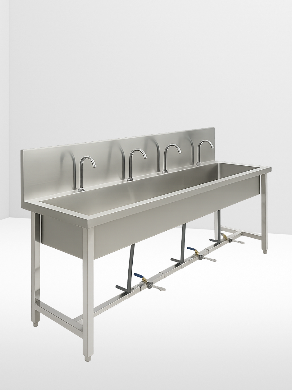  Chậu Rửa Tay Inox Công Nghiệp 4 Vòi 