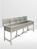 Chậu Rửa Tay Inox Công Nghiệp 4 Vòi