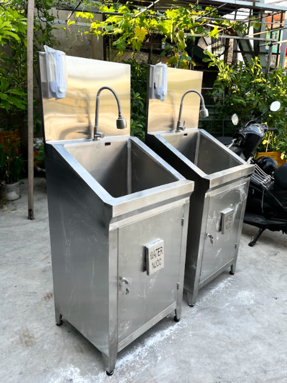  Chậu Rửa Tay Inox Cao Cấp Tích Hợp Lọc Nước Thô, Tiệt Trùng UV, Cảm Ứng, Gối Nhấn Điện - Mẫu 2 