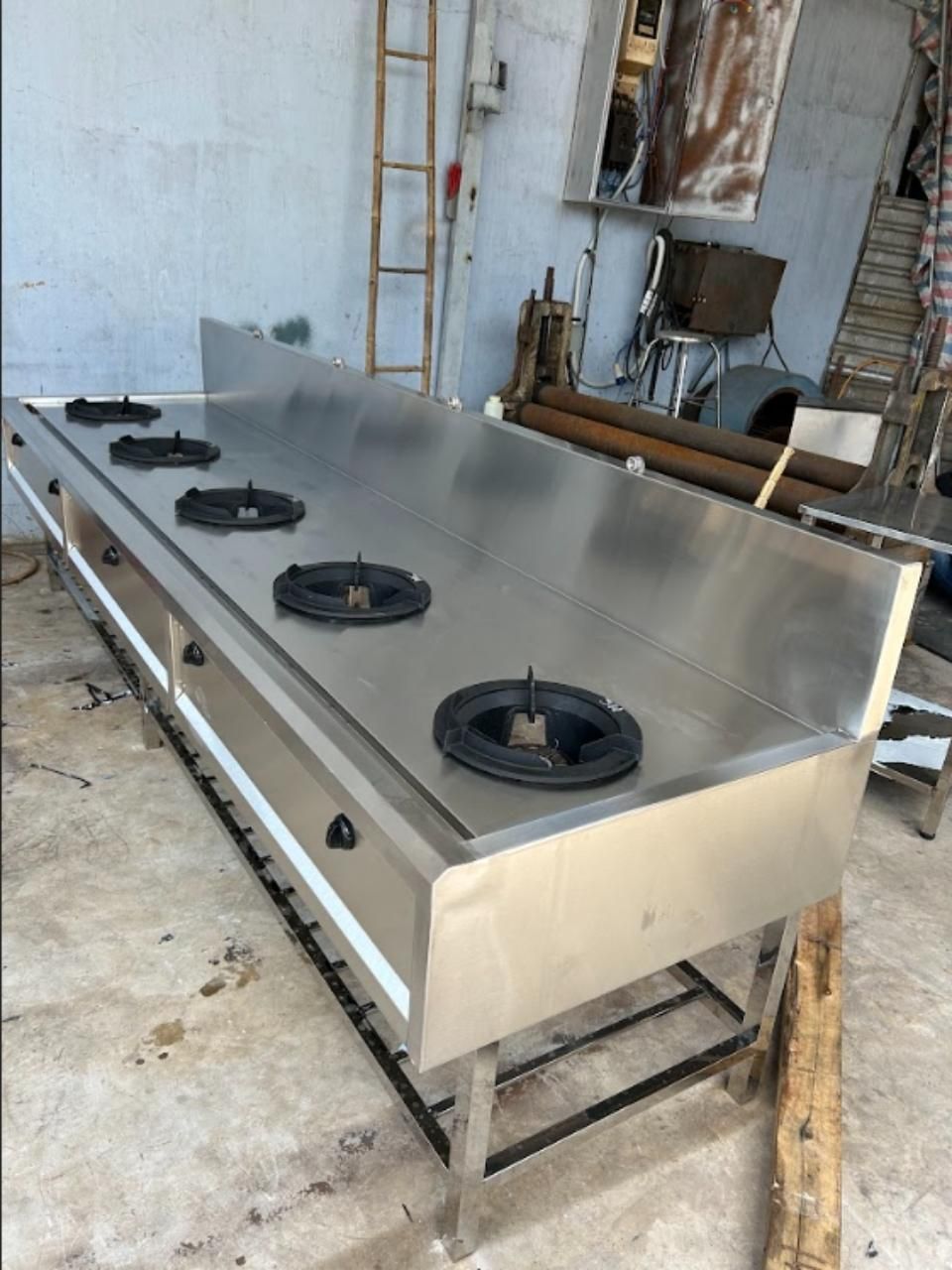  Bếp Khè Công Nghiệp 5 Họng Inox 