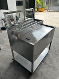  Quầy Giữ Lạnh Topping Trà Sữa Inox 10 Khay 1/9 | Quầy Pha Chế Có Thùng Đá | Thiết Bị Inox Quán Trà Sữa 