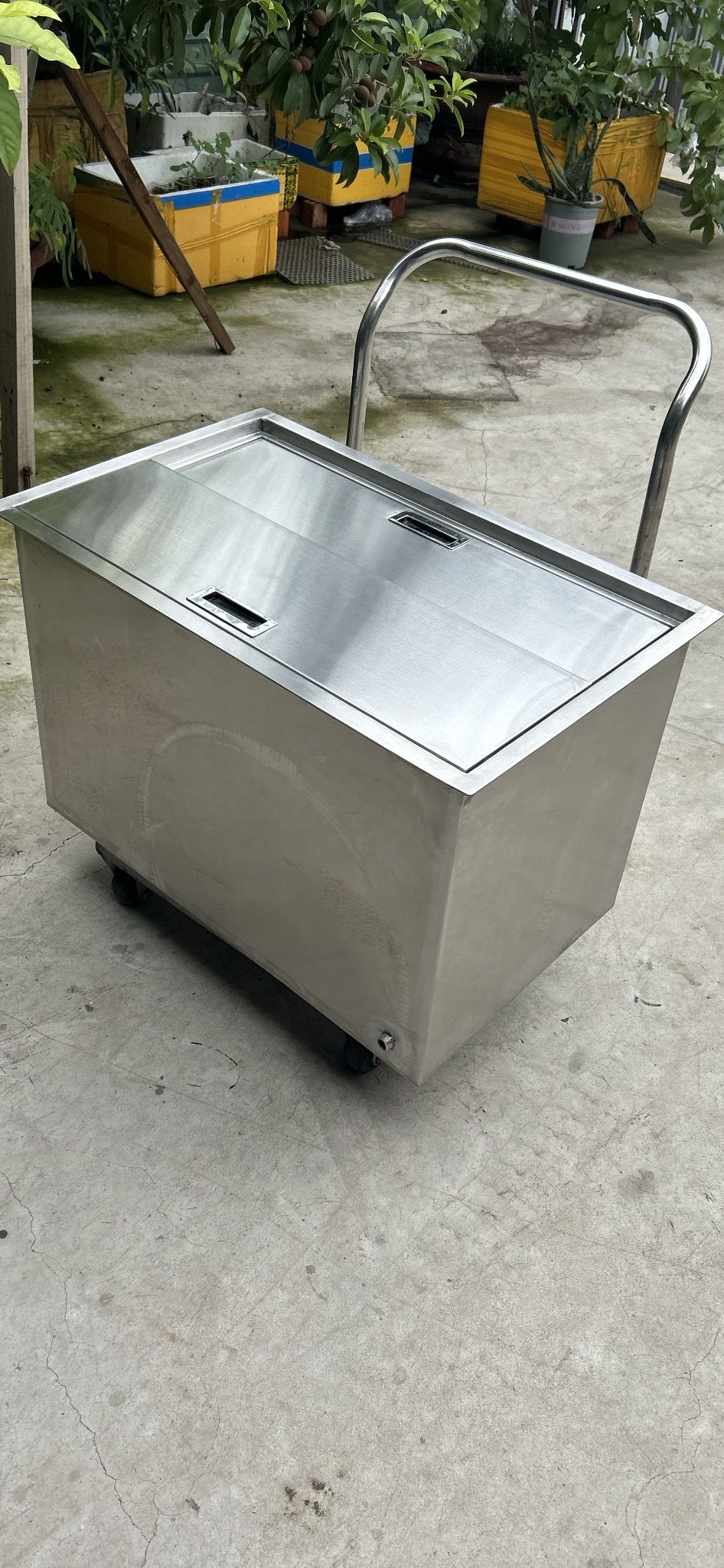  Thùng Đá Inox 3 Lớp Đặt Âm Nắp Trượt Dọc 