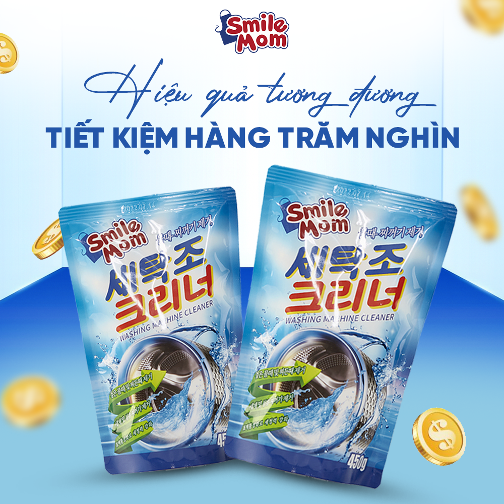  Bột tẩy lồng máy giặt Smile Mom 450G 