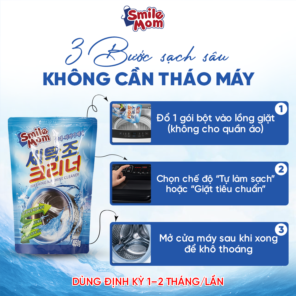  Bột tẩy lồng máy giặt Smile Mom 450G 