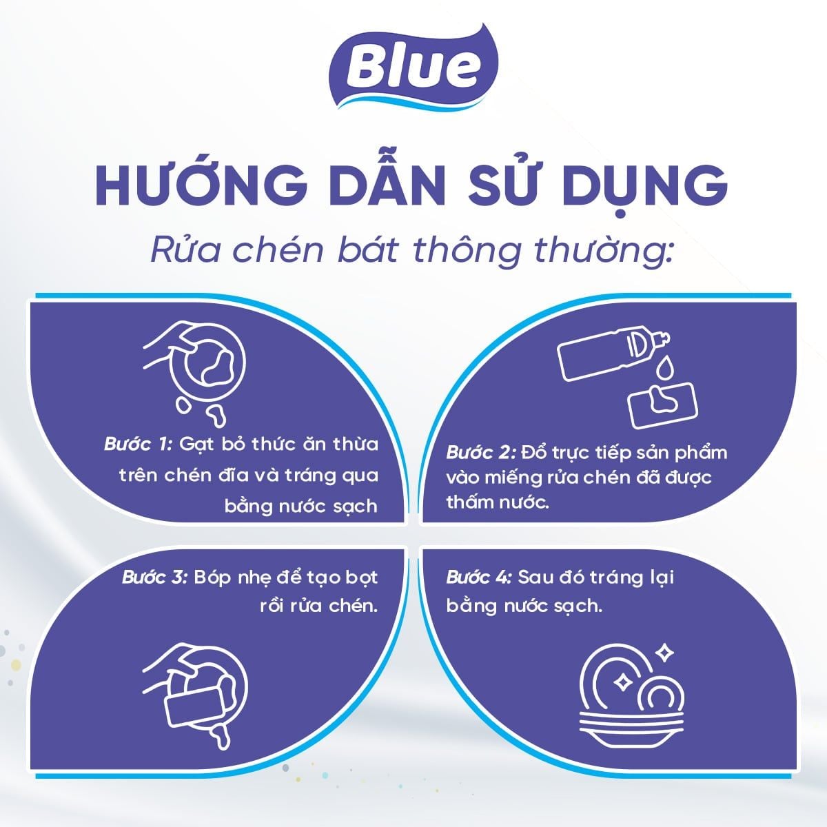  Nước rửa chén Blue phiên bản không mùi túi 3.2l 