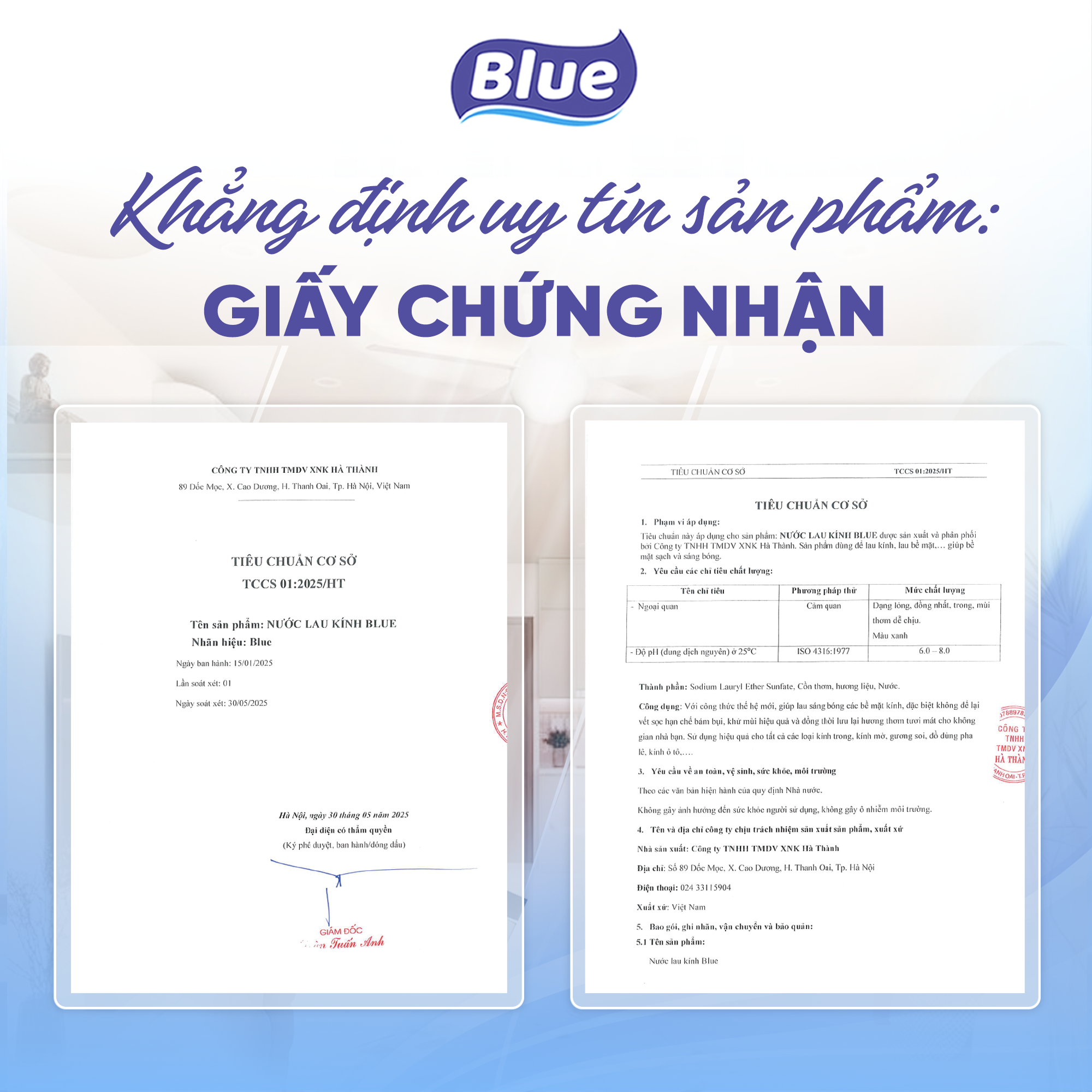  Nước lau kính Blue 560ml 