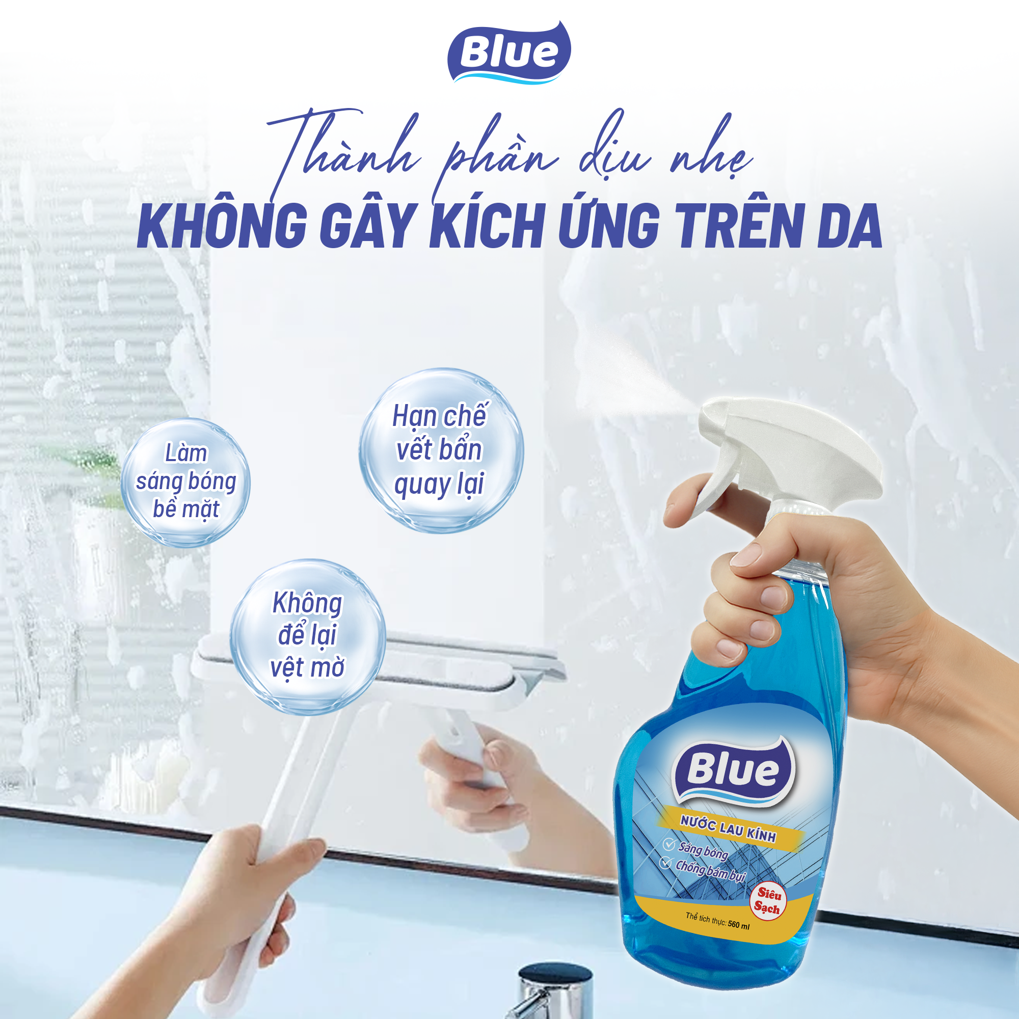  Nước lau kính Blue 560ml 