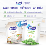  Nước rửa chén Blue chiết xuất đậu xanh túi 2.1L 
