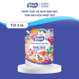  Nước giặt xả Blue đậm đặc tinh dầu hoa nhiệt đới Túi 3,6l 