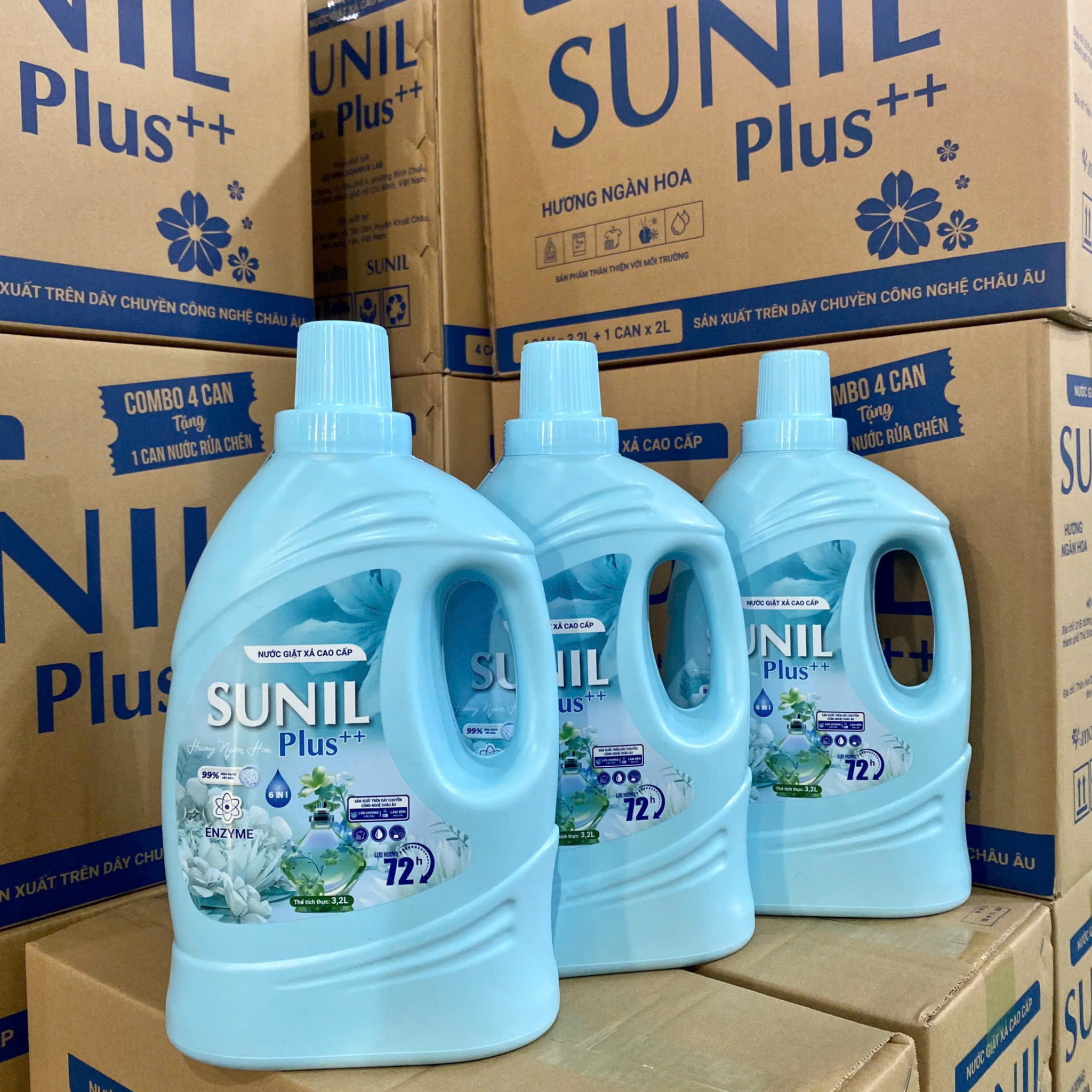NƯỚC GIẶT XẢ CAO CẤP SUNIL Plus++ – HƯƠNG NGÀN HOA – KLAB
