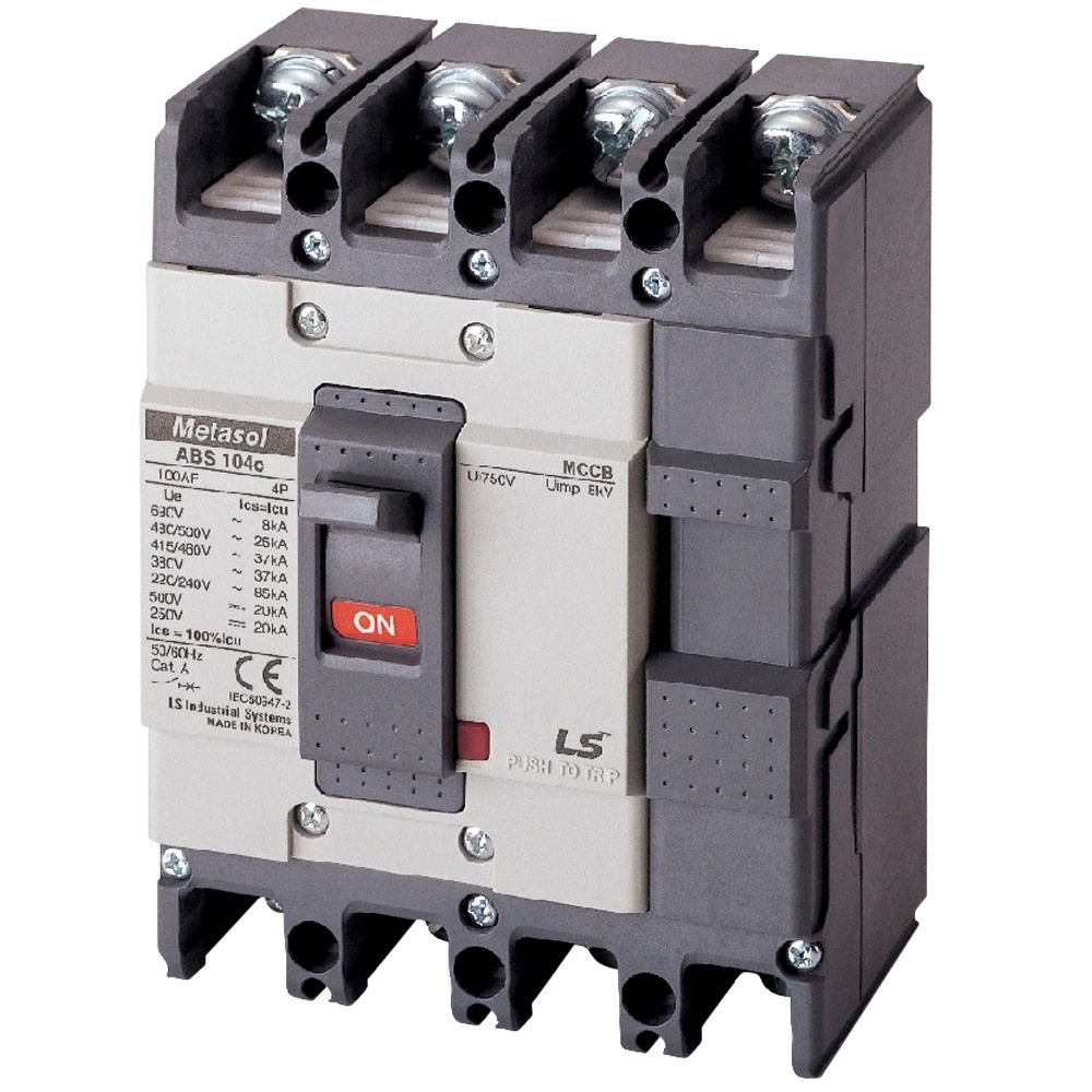  MCCB 4 Pha loại khối chỉnh dòng (0.7,0.85,1.0)xln max - Mã ABS104c FMU 