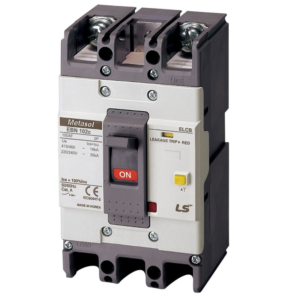  Cầu dao điện ELCB 2 pha loại chống rò điện - Mã EBN102c 