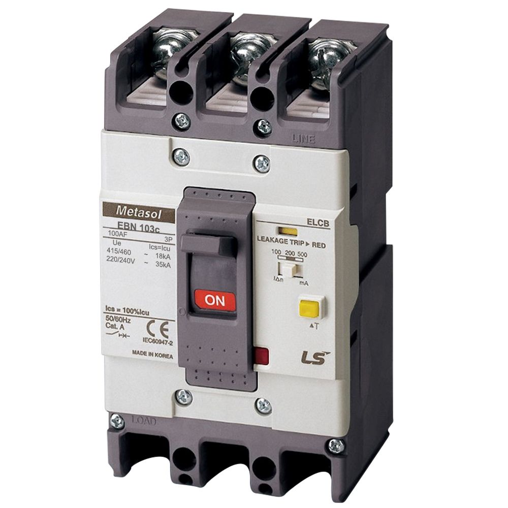  Cầu dao điện ELCB 3 pha loại khối chống rò điện - Mã EBN103c 