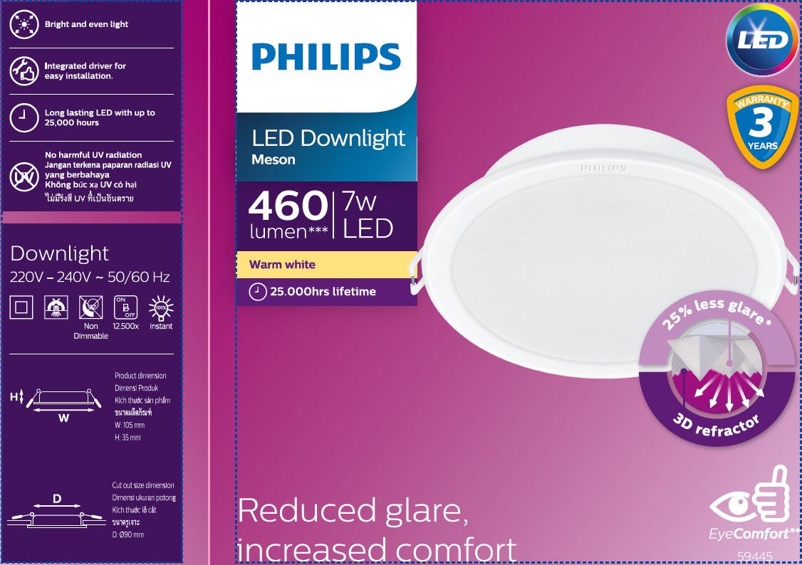  Bộ đèn LED Philip âm trần MESON IO 