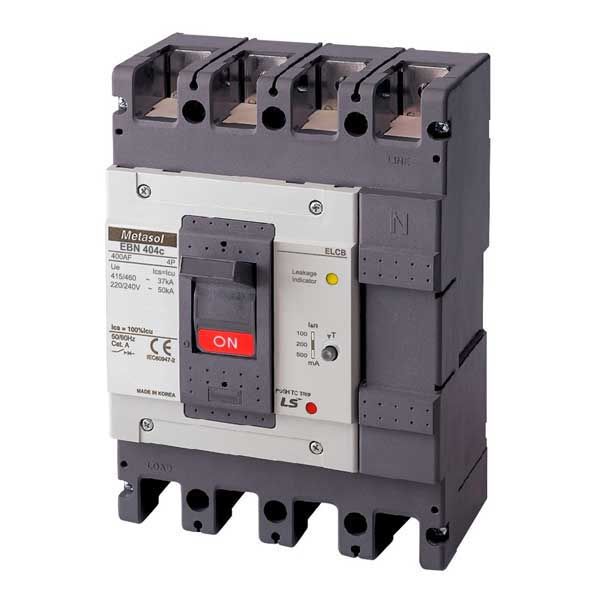  Cầu dao điện ELCB 4 cực loại khối chống rò điện - Mã EBN404c 