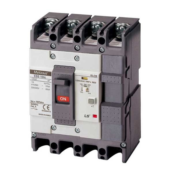  Cầu dao điện ELCB 4 cực loại khối chống rò điện - Mã EBS104c 