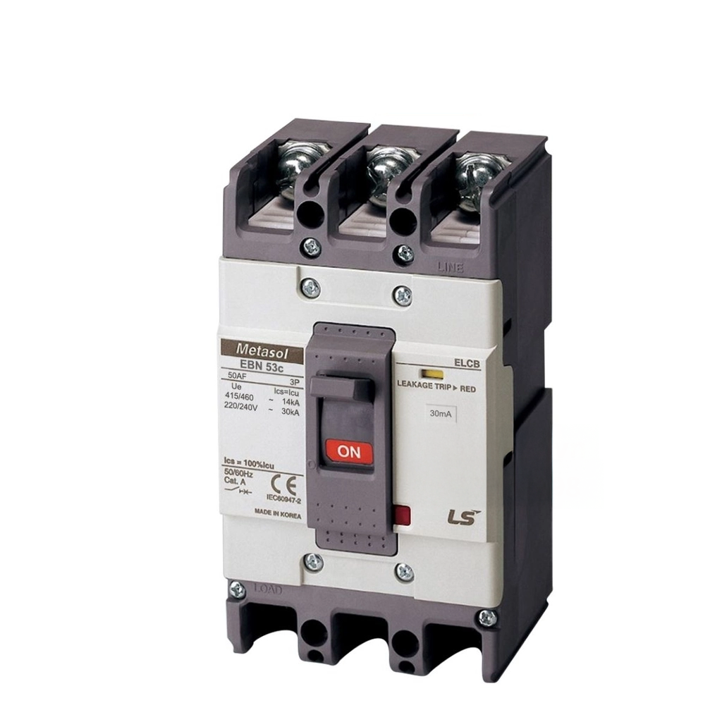  Cầu dao điện ELCB 3 pha loại khối chống rò điện - Mã EBN53c 