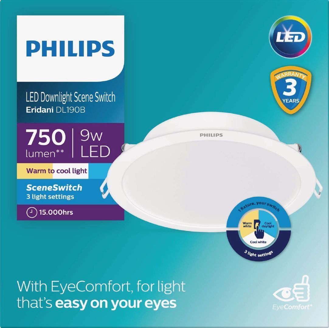  Bộ đèn LED âm trần đổi màu 3 chế độ Eridani SSW 