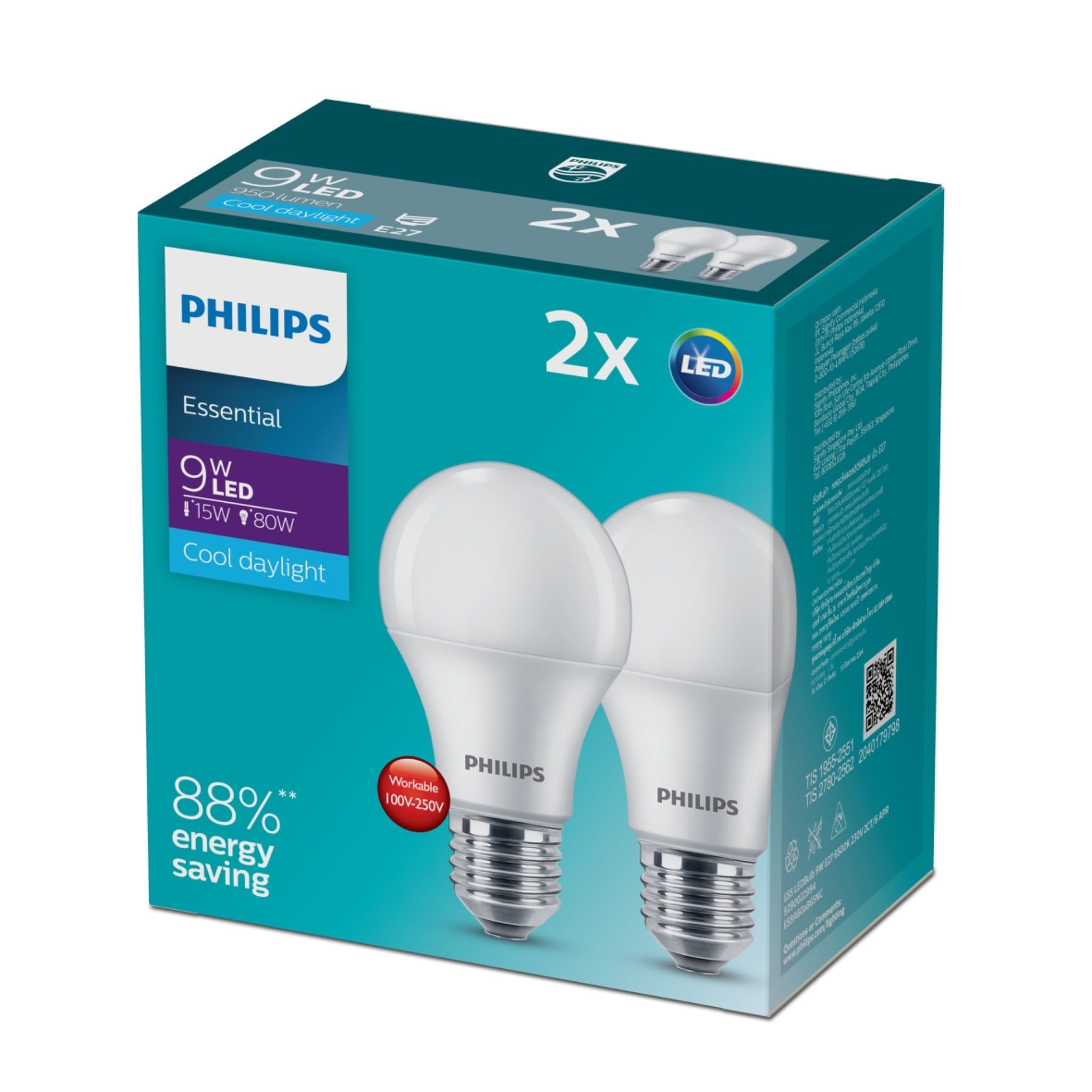  Bóng đèn LED Philips Bulb ESS hộp đôi 