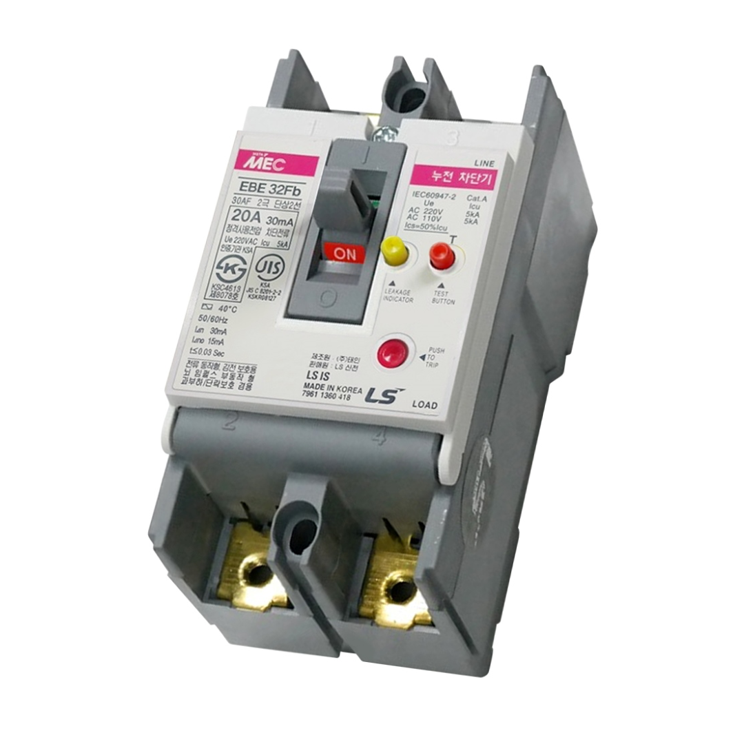  Cầu dao điện ELCB 2 pha loại chống rò điện - Mã EBE102Fb 