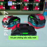  Vỏ Pin Makita Mẫu Mới 18v: 5/10/15  Cell 18650 - Chống Sốc - Led Báo Pin Bên Hông - Pin 247 